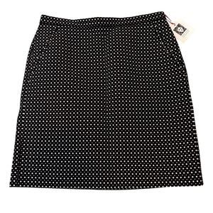 Anne Klein NWT Polka Dot Pencil Skirt Black White High Waist Career Size 6